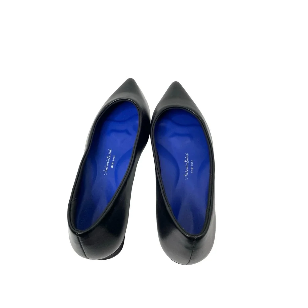 Antonia Saint NY leather pointed toe flats Size 7B black comfort shoes
